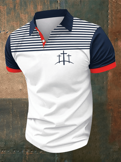 Men's Faith Printed Casual Polo Shirt