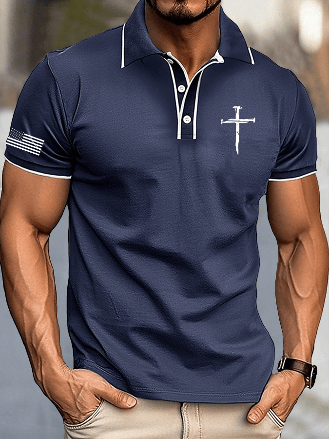 Men's Faith Print Polo Shirt