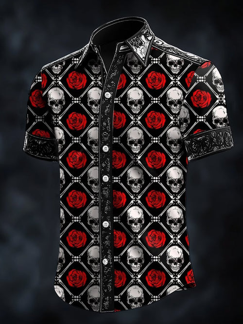Men's Skull Art Print Shirt