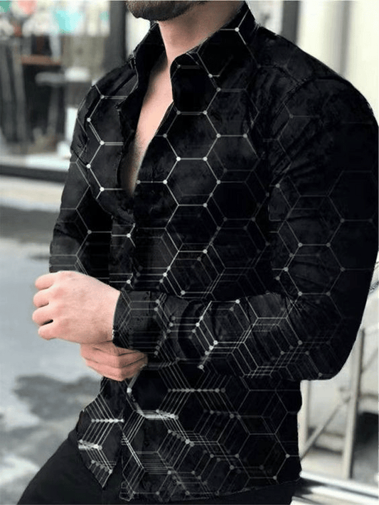 Men's Business Casual Striped Long Sleeve Shirt