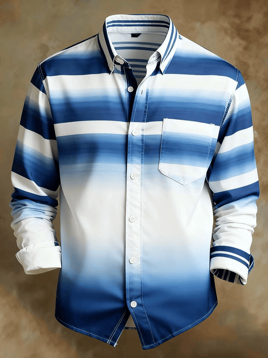 Men's Retro Abstract Art Print Comfortable Business Style Shirt