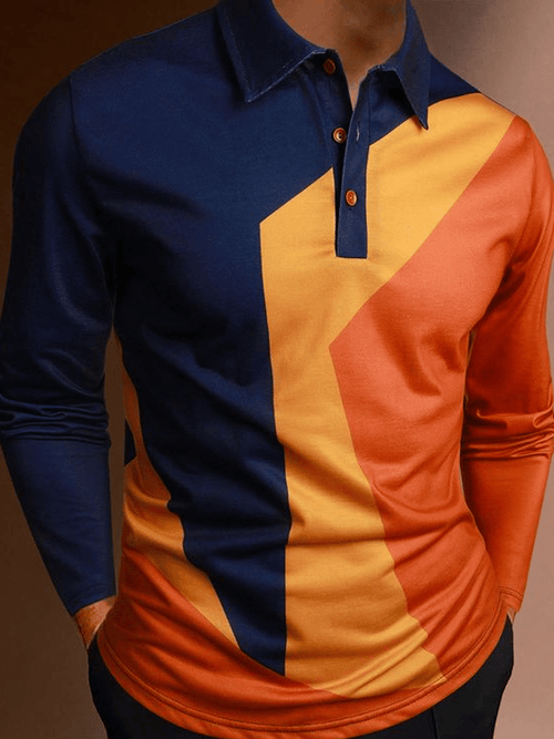 Men's Business Casual Striped Zip-Up Shirt
