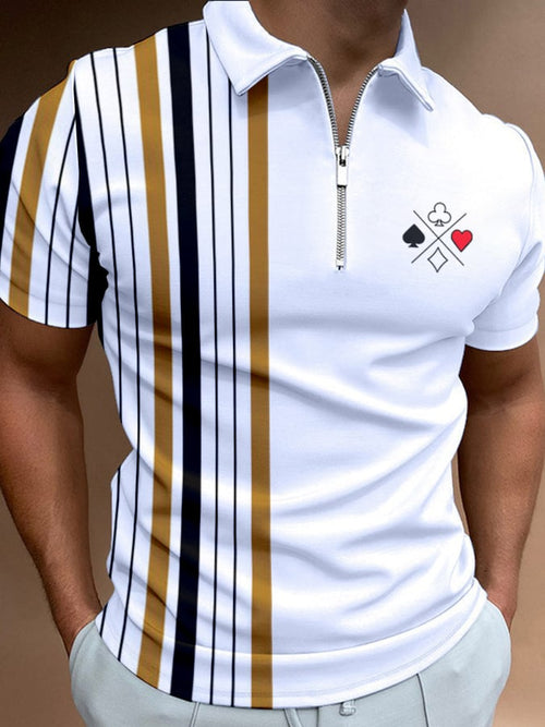 Casual Men'S Zipper Polo