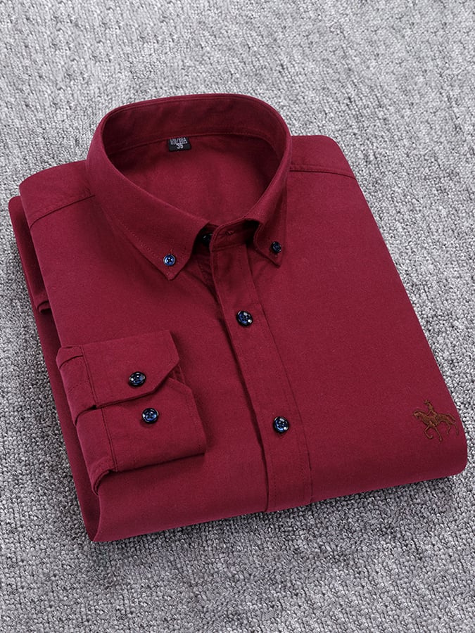 Men's Business Cotton Embroidered Shirt