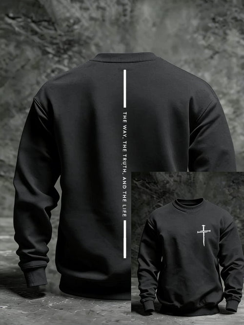 Men's Faith Print Casual Sweatshirt-Fast Shipping