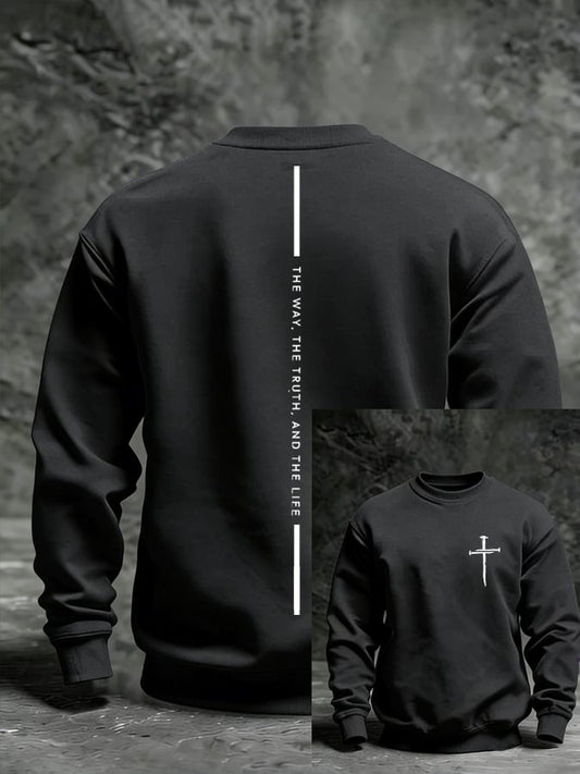 Men's Faith Print Casual Sweatshirt-Fast Shipping