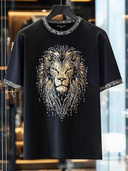 Men's Business Luxury Printed  Cotton Short Sleeve T-Shirt