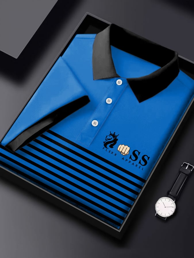 Men's Letter Printed Casual Short Sleeve Polo Shirt