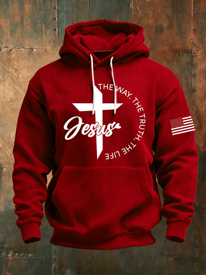 Men's Faith Print Knit Hoodie
