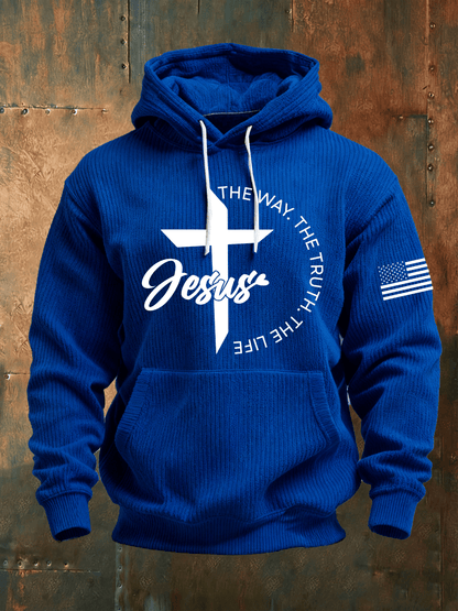 Men's Faith Print Knit Hoodie