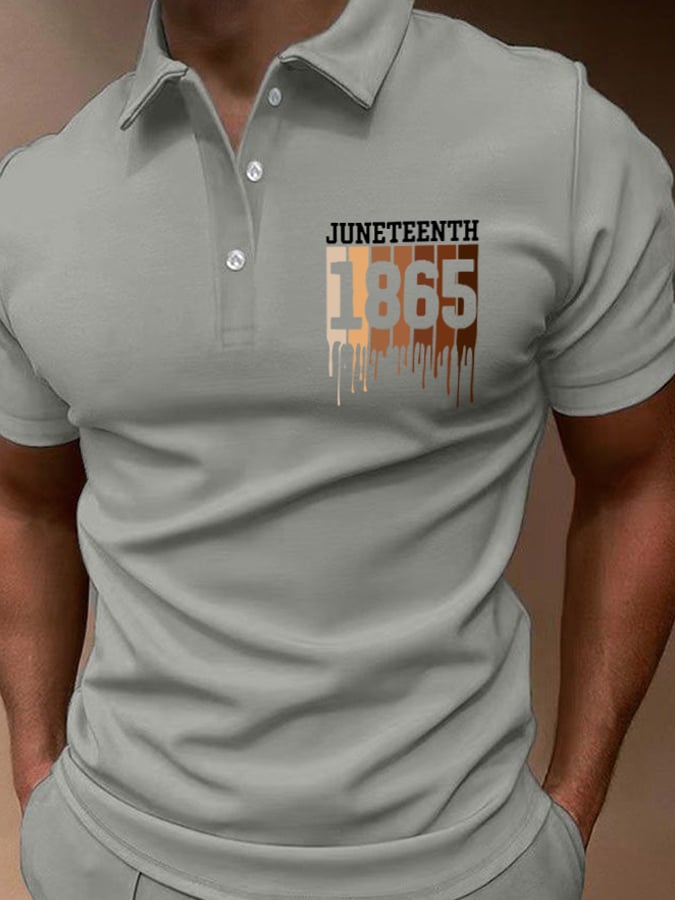 Men's Juneteenth 1865 Print Polo Shirt