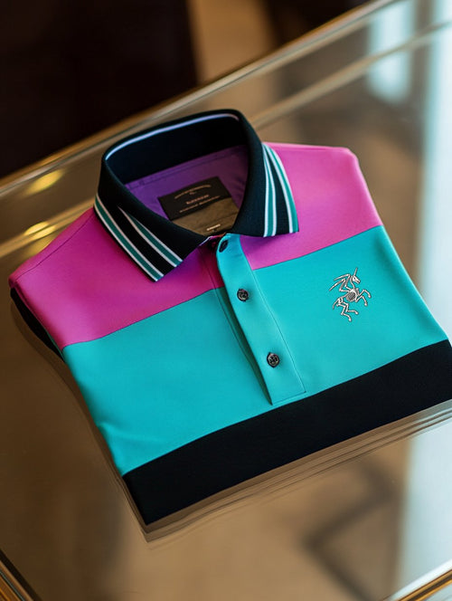 Men's Business Casual Artistic Button Short Sleeve Polo Shirt