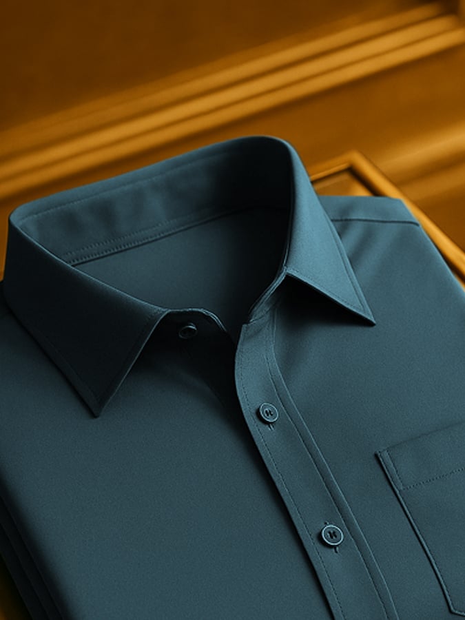 Men's Fashion High-End Light Luxury Lapel Short-Sleeved Shirt