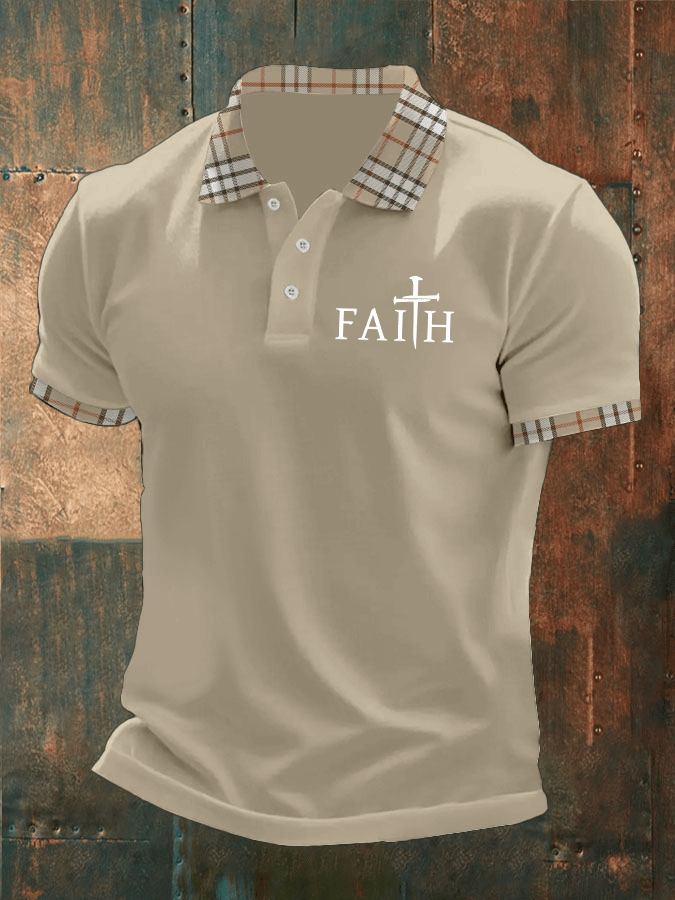 Men's Faith Printed Casual Polo Shirt