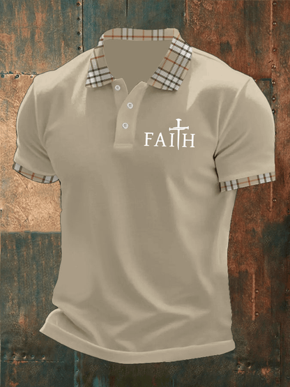 Men's Faith Printed Casual Polo Shirt