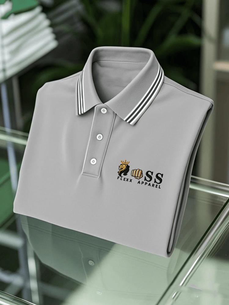 Men's Business Casual Printed Short Sleeve Polo Shirt