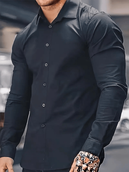 Men's Business Solid Color Casual Shirt
