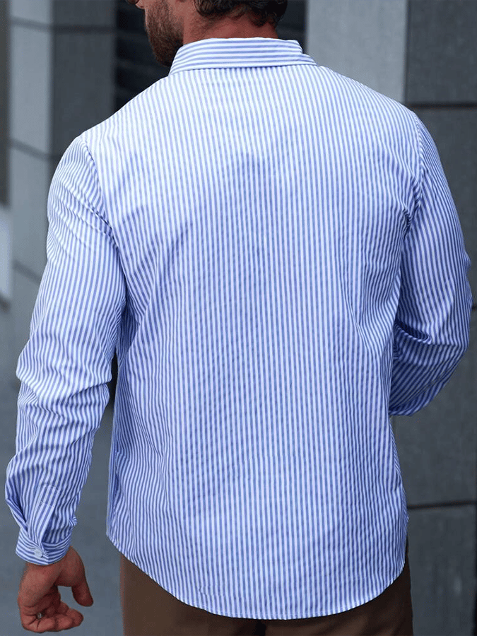 Men's Striped Business Casual Shirt