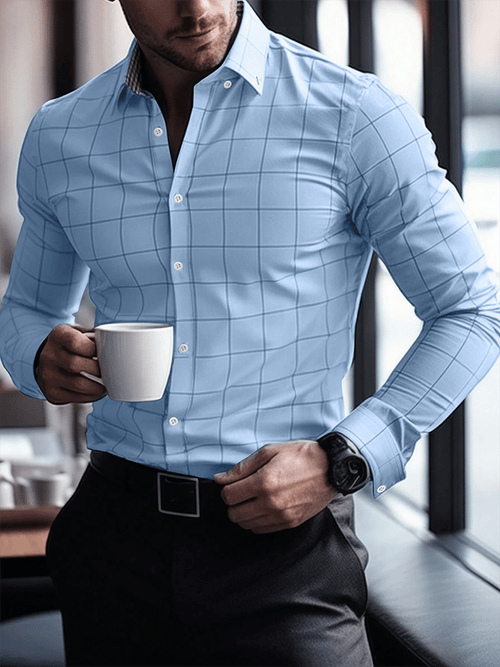 Men's Plaid Business Casual Shirt