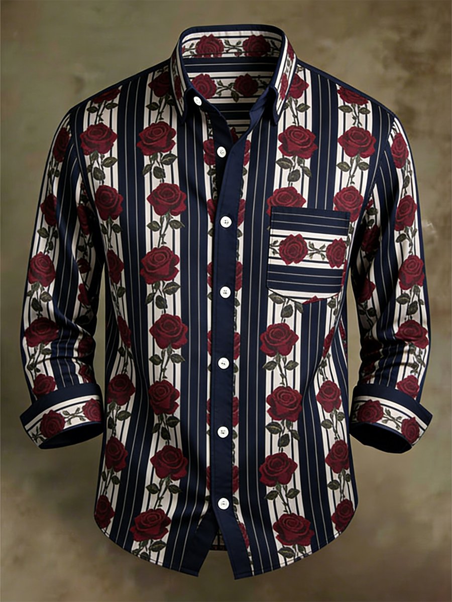 Men's Retro Business Long-Sleeve Shirt