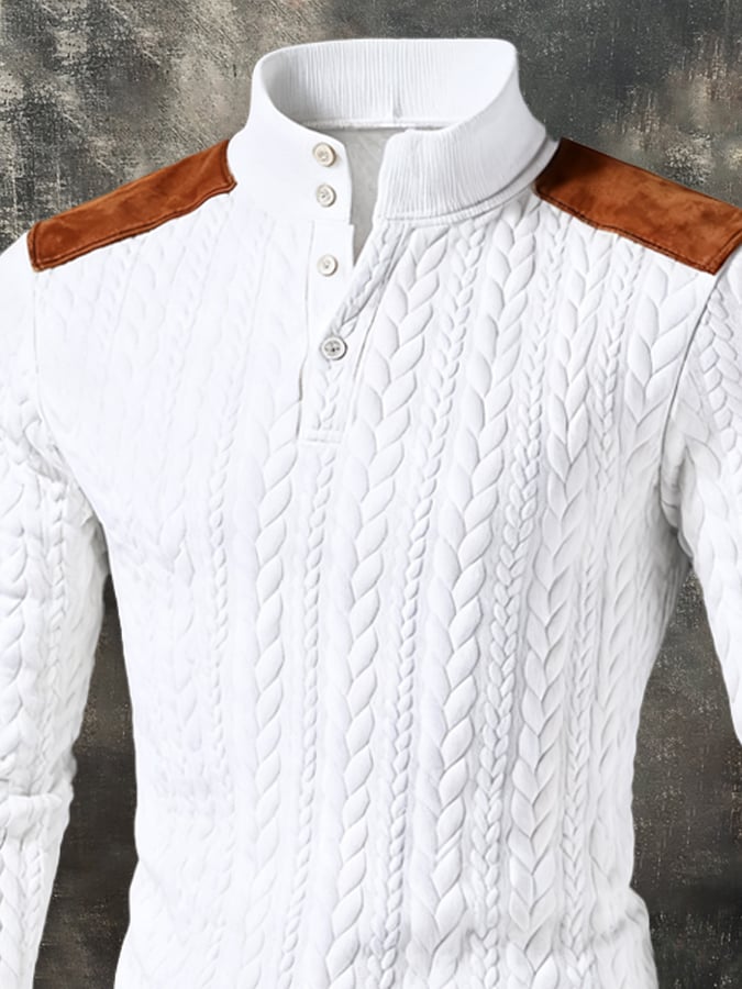 Men's Retro Comfort Warm Textured Fabric Hooded Sweatshirt