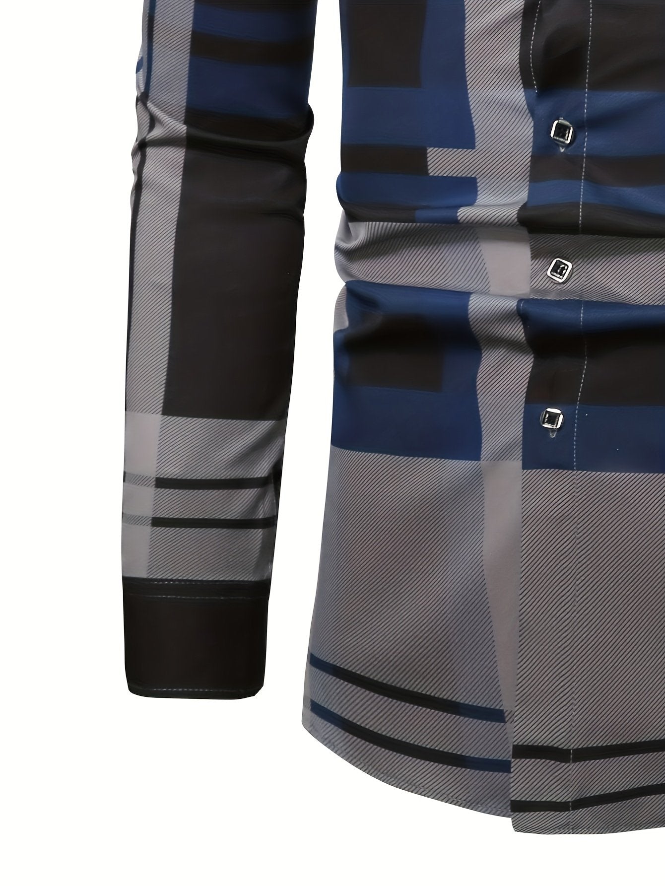 Men's Street Style Business Plaid Casual Printed Long Sleeve Shirt