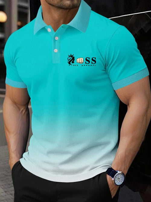 Men's Casual Retro Business Contrast Color Polo
