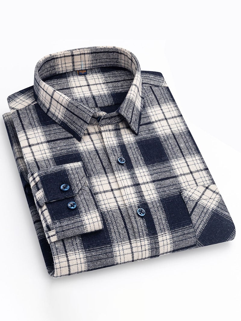 Men'S Retro Plaid Cotton Shirt