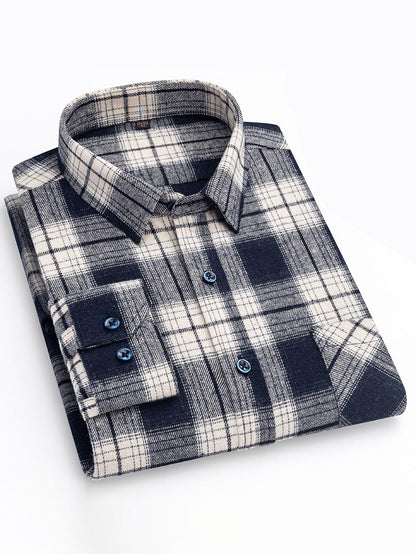 Men'S Retro Plaid Cotton Shirt