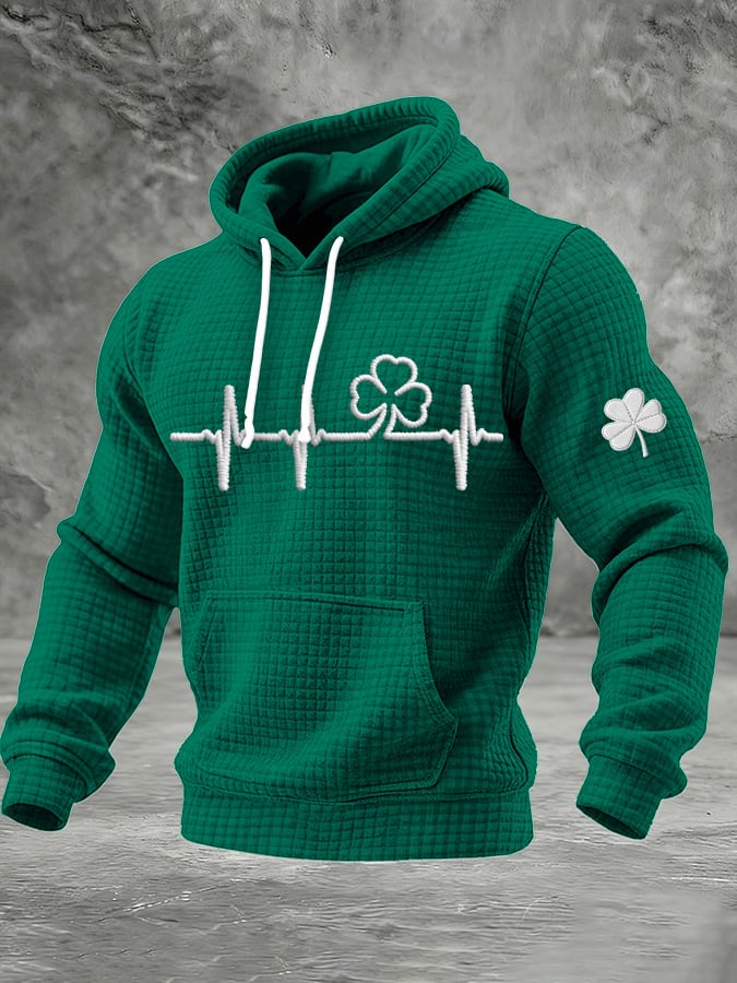 Men's St. Patrick's Day Print Checkered Hoodie