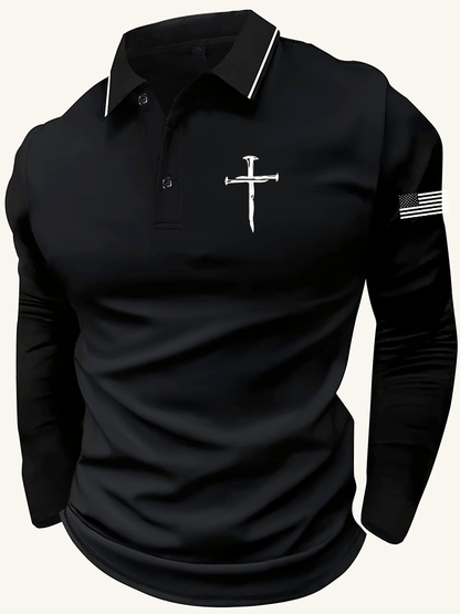 Men's Faith Printed Casual Polo Shirt