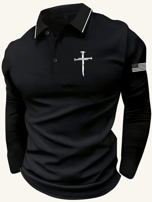 Men's Faith Printed Casual Polo Shirt