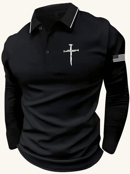 Men's Faith Printed Casual Polo Shirt