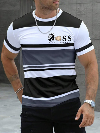 Men's Retro Letter Print Casual T-shirt