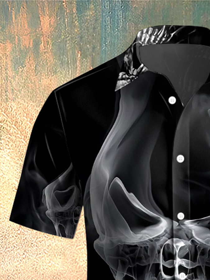 Men's Skull Print Casual Shirt