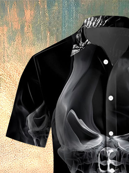Men's Skull Print Casual Shirt