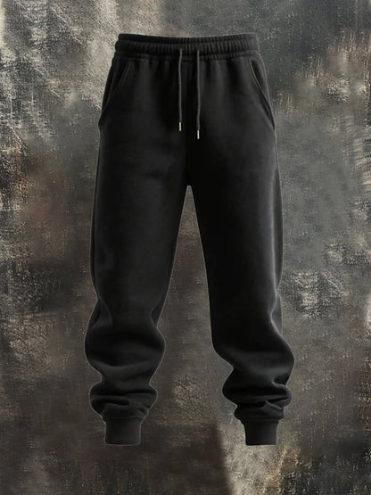 Men's Retro Stitching Contrast Color Hooded Casual Sweatshirt Suit