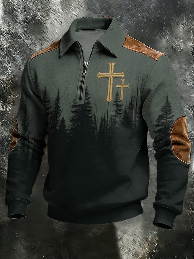 Men'S Vintage-Style Faith Printed Sweatshirt-Fast Shipping