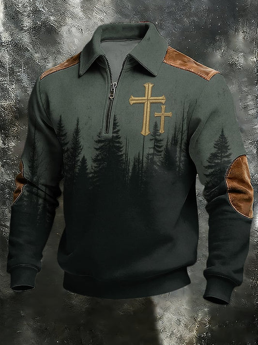 Men'S Vintage-Style Faith Printed Sweatshirt-Fast Shipping