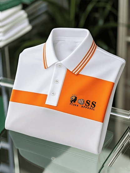 Men's Business Casual Printed Short Sleeve Polo Shirt
