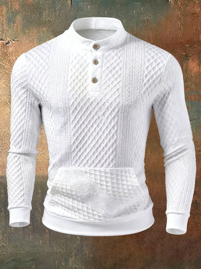 Men's Retro Comfort Warm Textured Fabric Design Sweatshirt