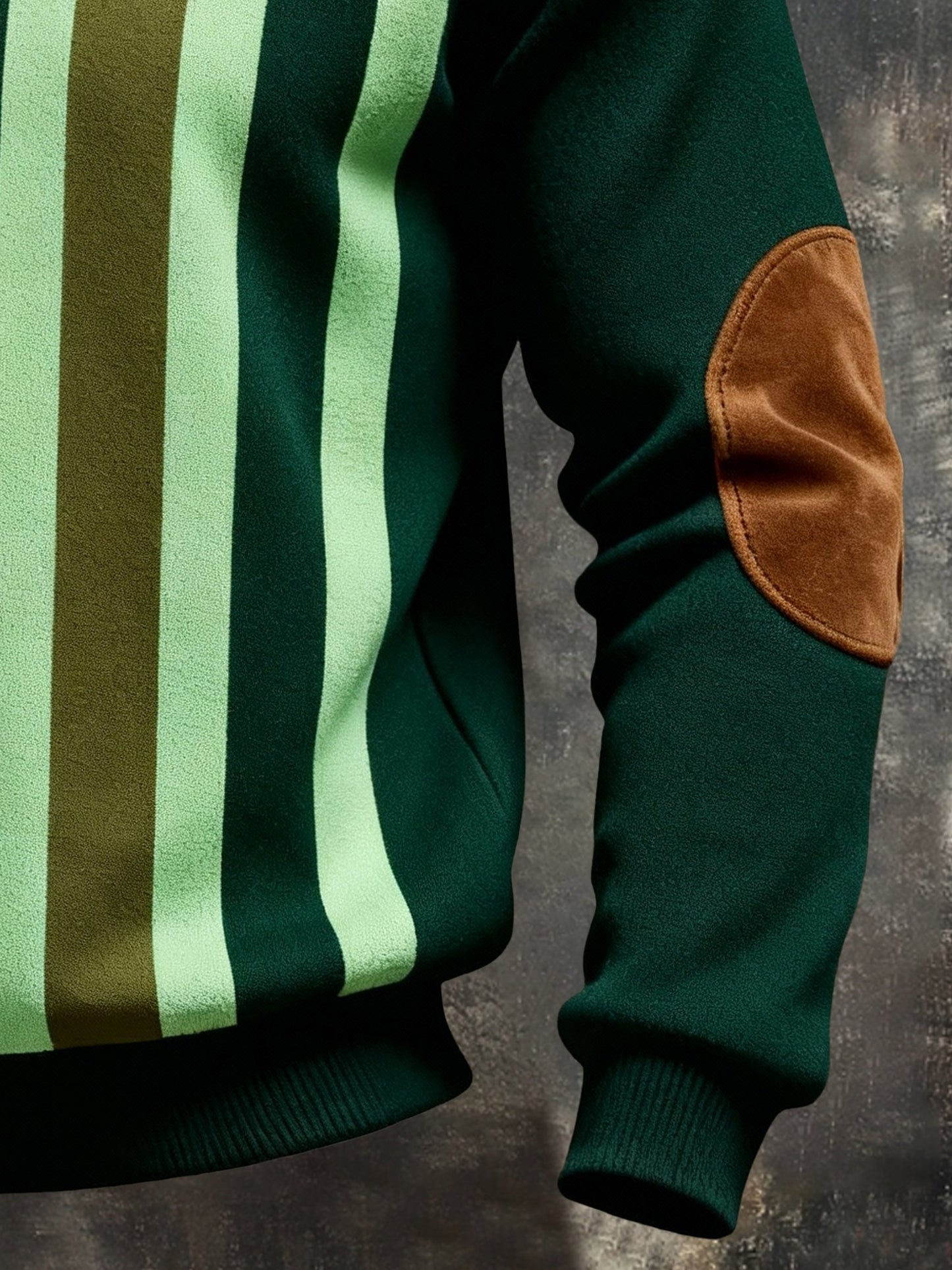 Men's Retro Color Block Print Color-Blocked Zip-Up Sweatshirt