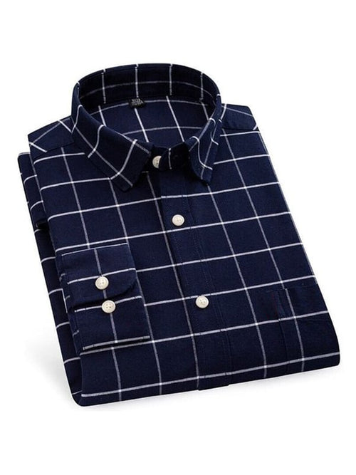 Men's Stripe Print Business Long Sleeve Shirt