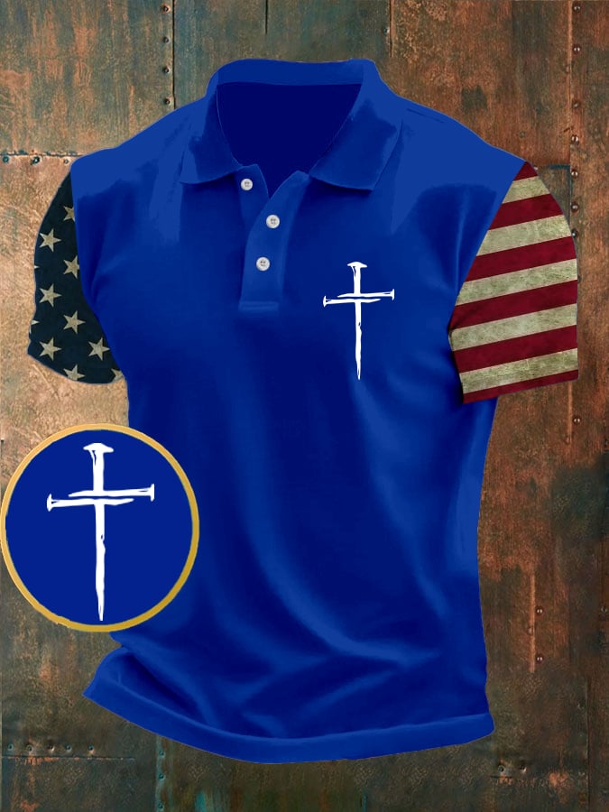 Men's Faith Print Short Sleeve Polo Shirt
