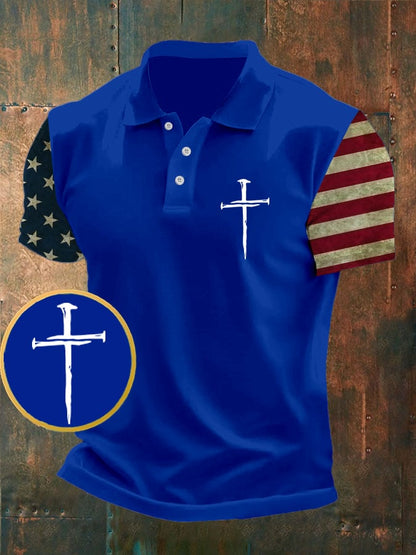 Men's Faith Print Short Sleeve Polo Shirt