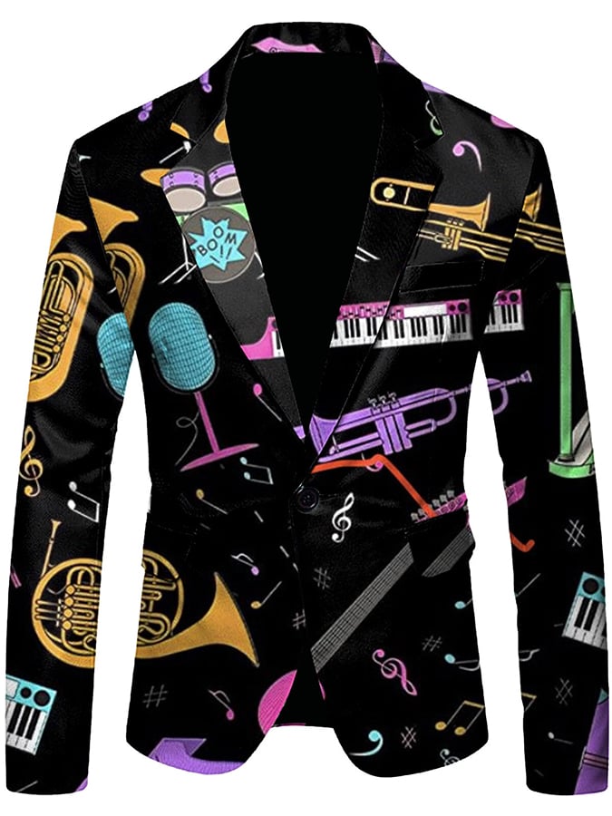 Men's Versatile With Carnival Design Blazer