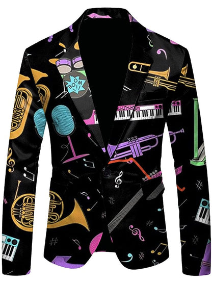 Men's Versatile With Carnival Design Blazer