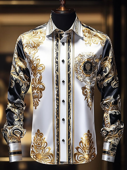 Men's Satin Luxe Long Sleeve Button Down Shirt