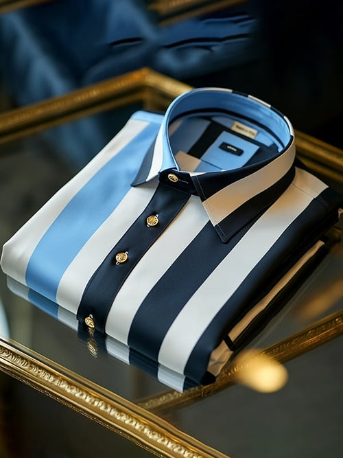Men's Satin Luxe Print Short Sleeve Button Shirt