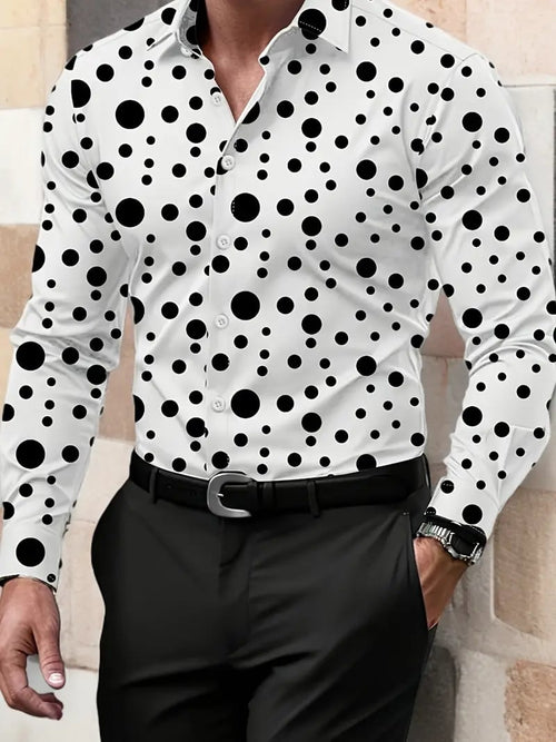 Men's Street Style Business Casual Printed Long Sleeve Shirt